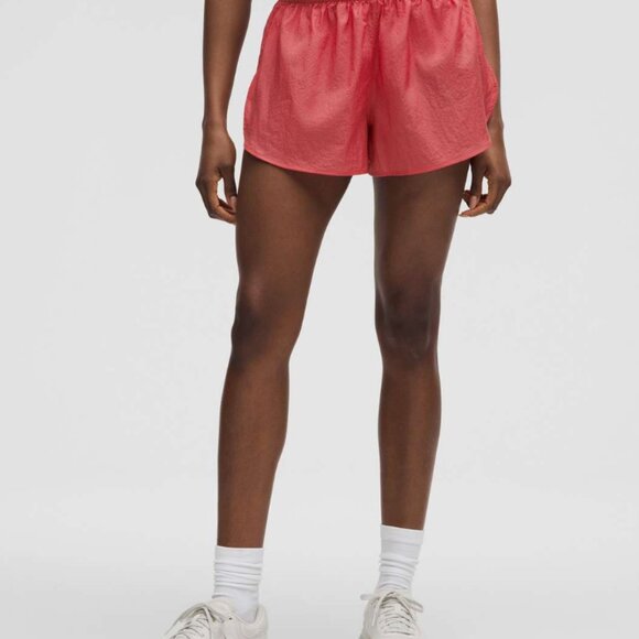 Lululemon Dolphin-Hem Mid-Rise Running Short 3" - Desert Red - Picture 4 of 7